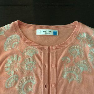 Anthropologie Liza Embroidered Cardigan